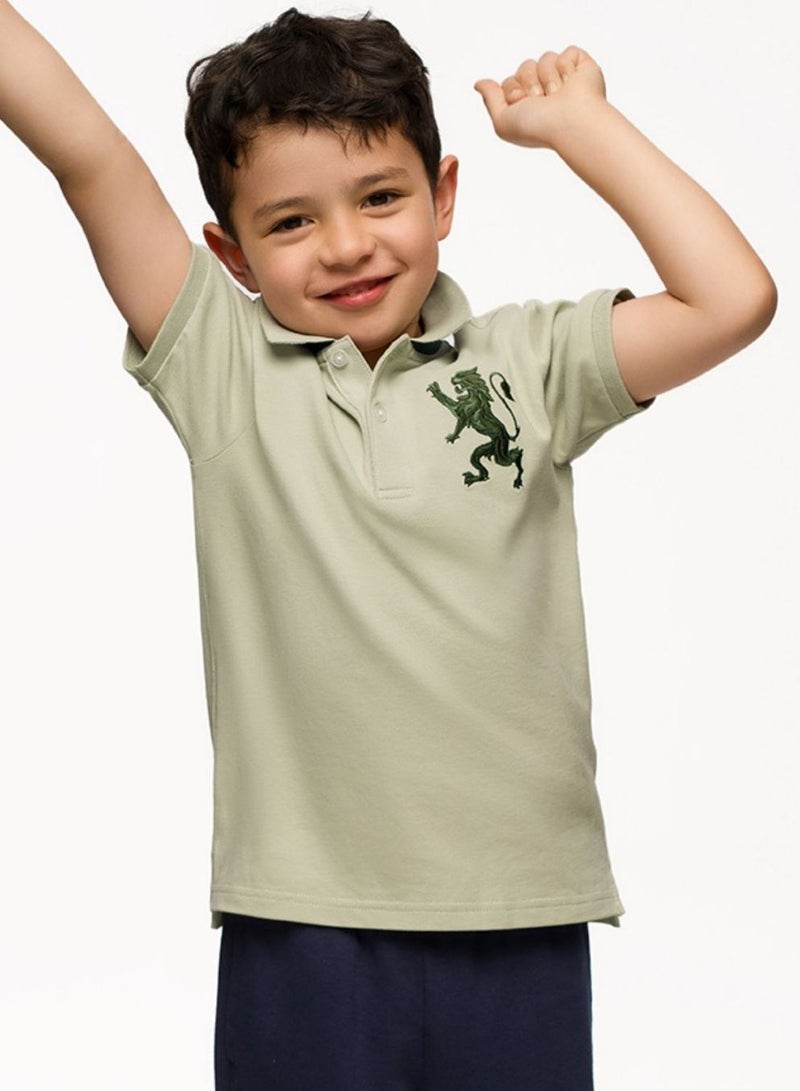 جيوردانو بولو أسد للأطفال بتطريز ثلاثي الأبعاد وراحة البيكيه وأناقة كلاسيكية - Image 1